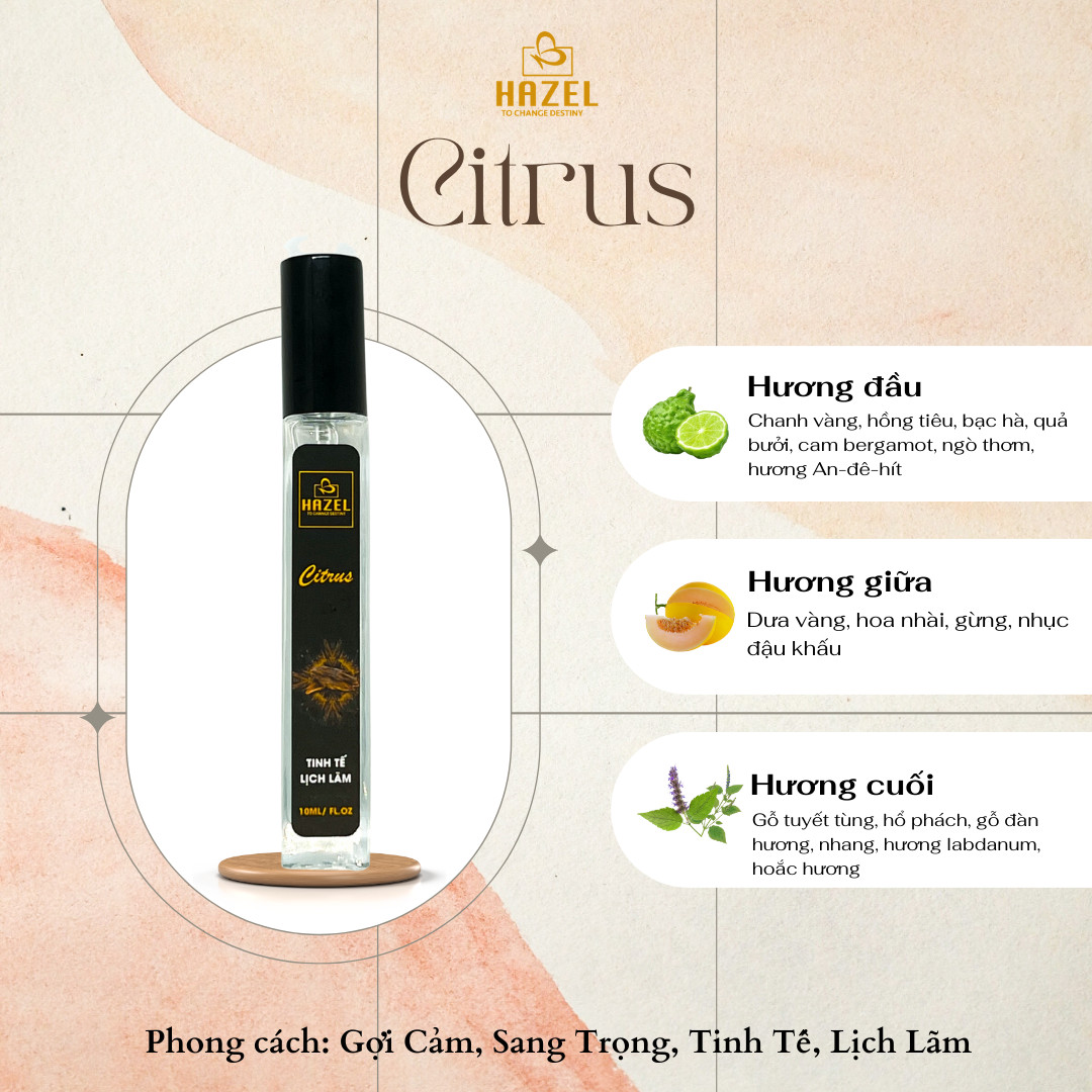 Nước hoa HAZEL mùi hương Citrus hương nước hoa nam tính, mạnh mẽ Nước hoa HAZEL mùi hương Citrus hương nước hoa nam tính, mạnh mẽ
