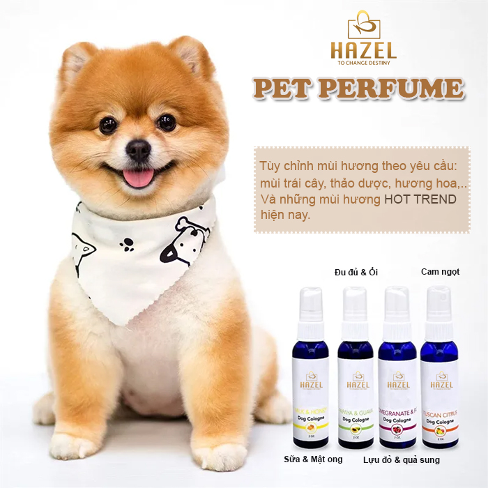 Sản phẩm gia công nước hoa cho thú cưng, mèo chó với công thức kháng khuẩn, khử mùi Sản phẩm gia công nước hoa cho thú cưng, mèo chó với công thức kháng khuẩn, khử mùi