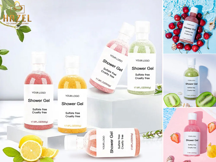 Sữa tắm hạt vitamin tinh chất trái cây- Nhà máy sản xuất gia công mỹ phẩm HAZEL độc quyền trọn gói Sữa tắm hạt vitamin tinh chất trái cây- Nhà máy sản xuất gia công mỹ phẩm HAZEL độc quyền trọn gói