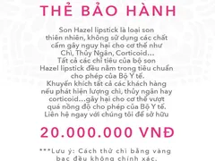 Cam kết mỹ phẩm Hazel