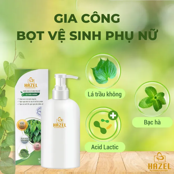 Gia công bọt vệ sinh phụ nữ-Gia công mỹ phẩm vệ sinh vùng kín HAZEL