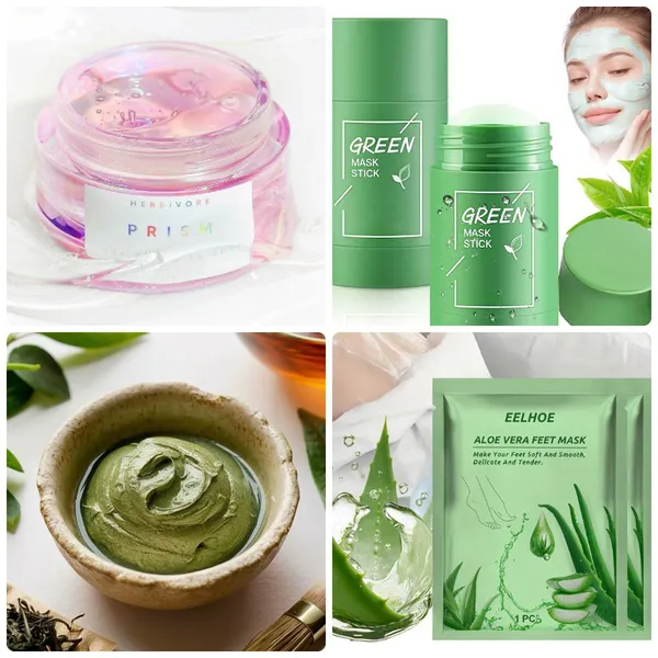 Gia Công Gel Mặt Nạ Trà Xanh: Ngừa Mụn- Detox Da