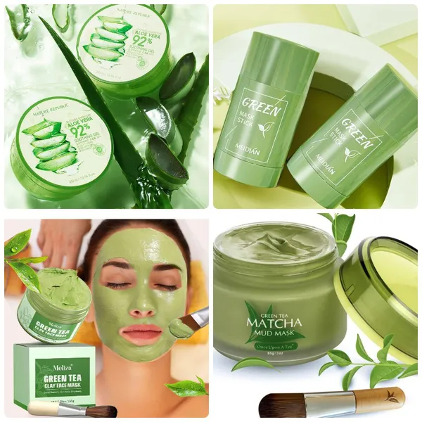 Gia Công Gel Mặt Nạ Trà Xanh: Ngừa Mụn- Detox Da