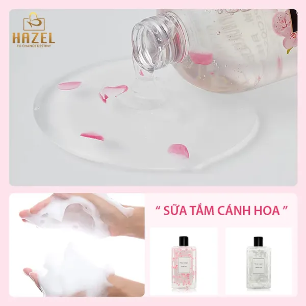 Gia công sữa tắm cánh hoa: Nâng niu làn da| Nhà máy gia công mỹ phẩm HAZEL