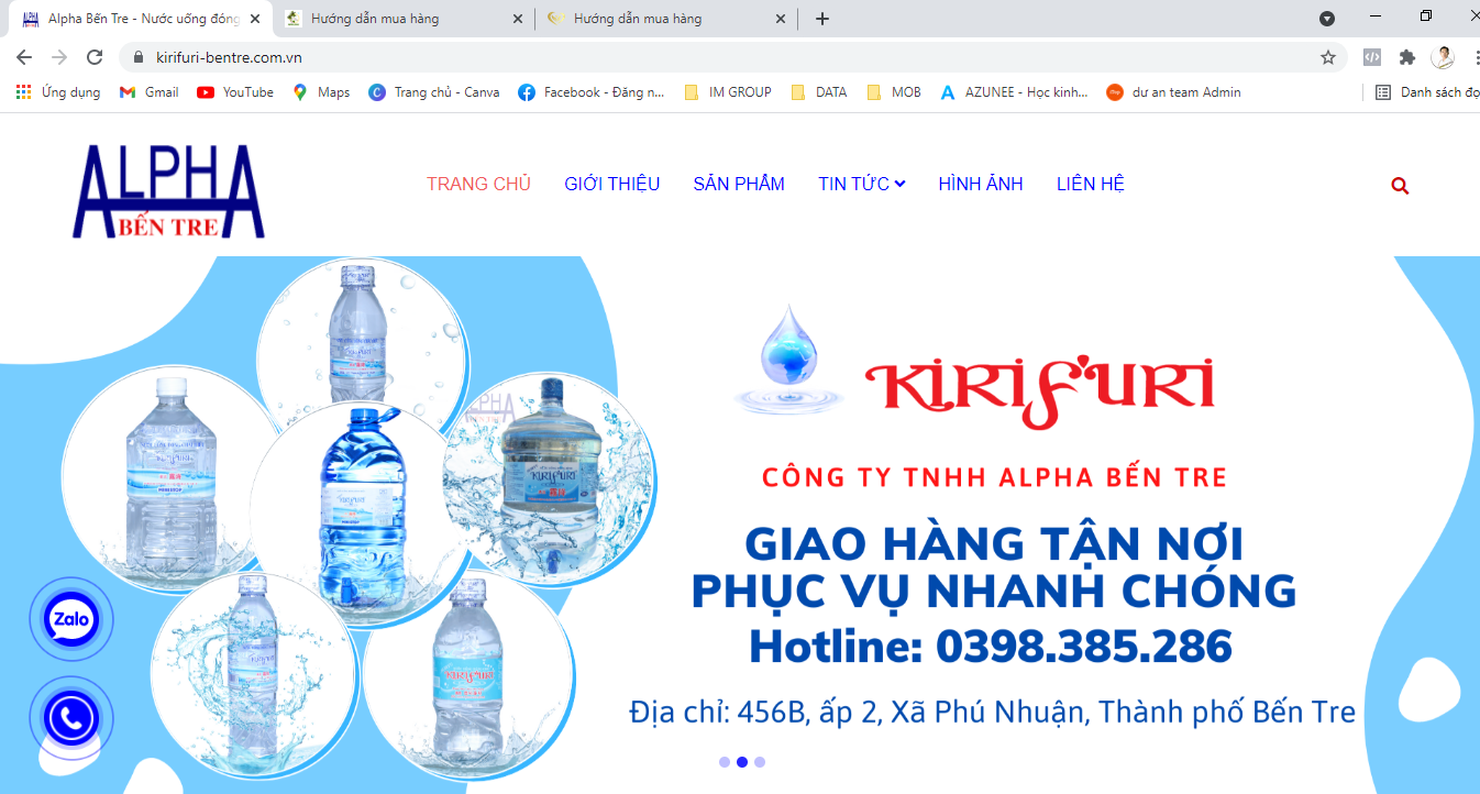 Nước uống tinh khiết kirifuri alpha Bến Tre Nước uống tinh khiết kirifuri alpha Bến Tre