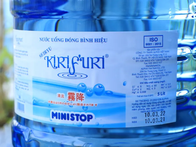 Nước uống đóng bình vòi KIRIFURI 05 lít Bến Tre