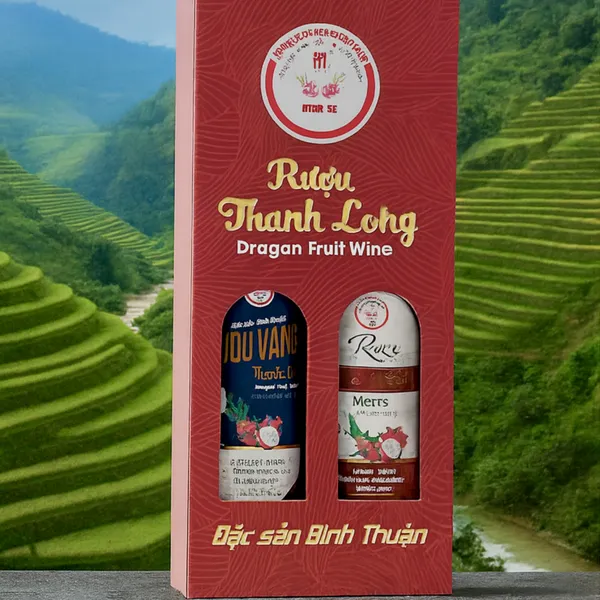 Combo 2 Chai Rượu Vang và Men's Thanh Long