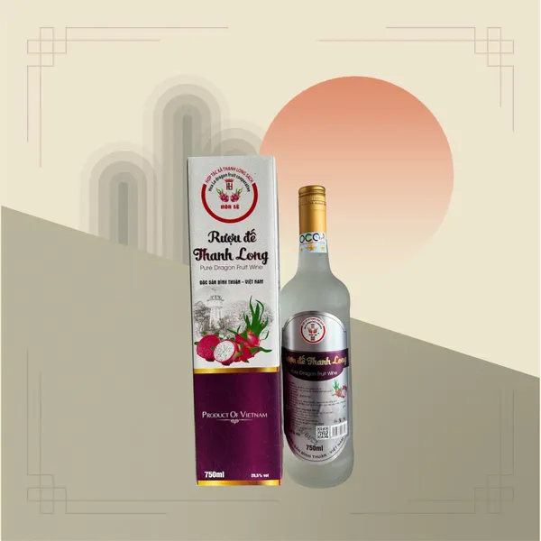 RƯỢU ĐẾ THANH LONG 750ml  Pure Dragon Fruit Wine 