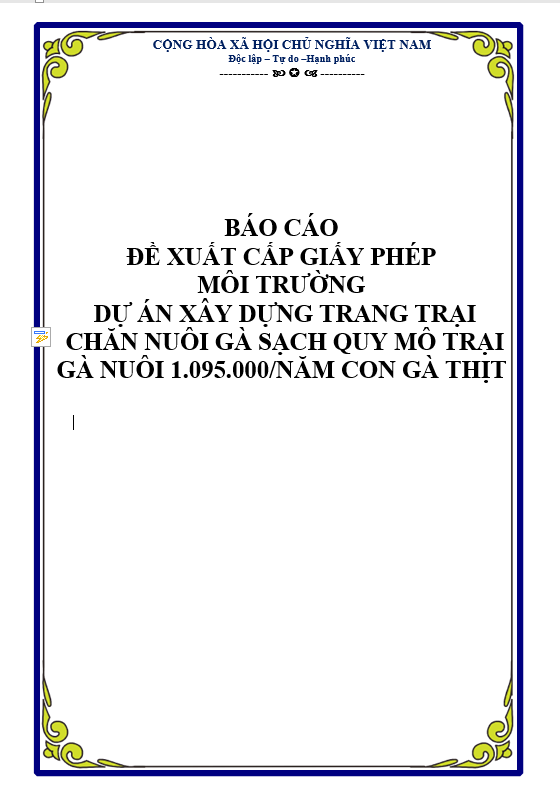 Giấy phép môi trường trang trại gà sạch Giấy phép môi trường trang trại gà sạch