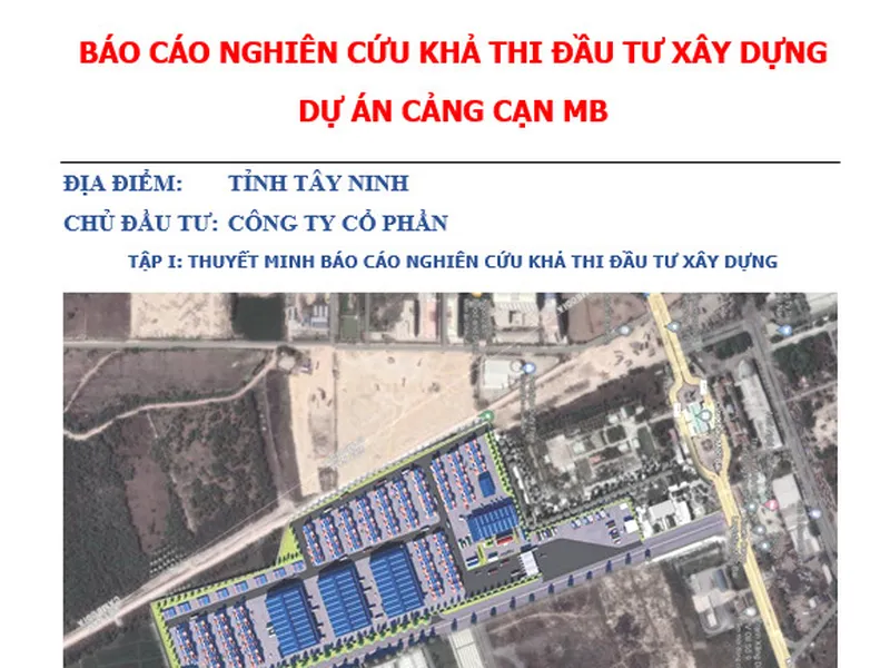 Mẫu báo cáo nghiên cứu khả thi đầu tư xây dựng dự án Cảng cạn
