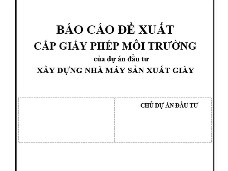 Mẫu giấy phép môi trường cho nhà máy sản xuất giày