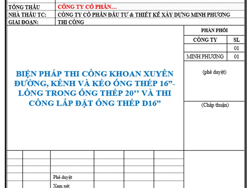 Biện pháp thi công khoan ngầm kéo ống thép dẫn nhiên liệu