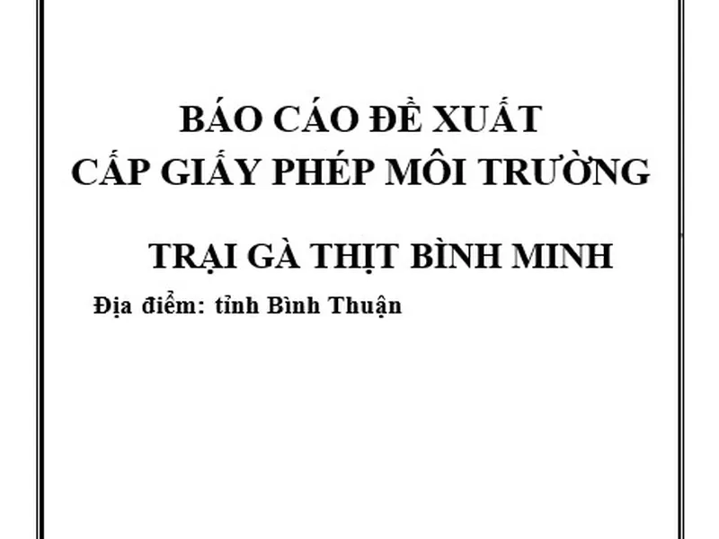 Mẫu giấy phép môi trường dự án trại gà thịt Bình Minh