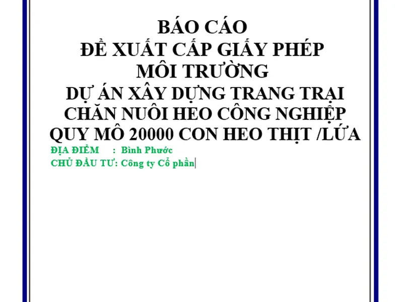 Dịch vụ tư vấn giấy phép môi trường cho trang trại chăn nuôi