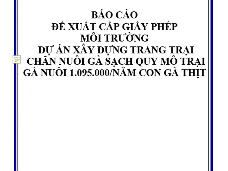 Mẫu báo cáo giấy phép môi trường đầu tư trang trại chăn nuôi gà sạch