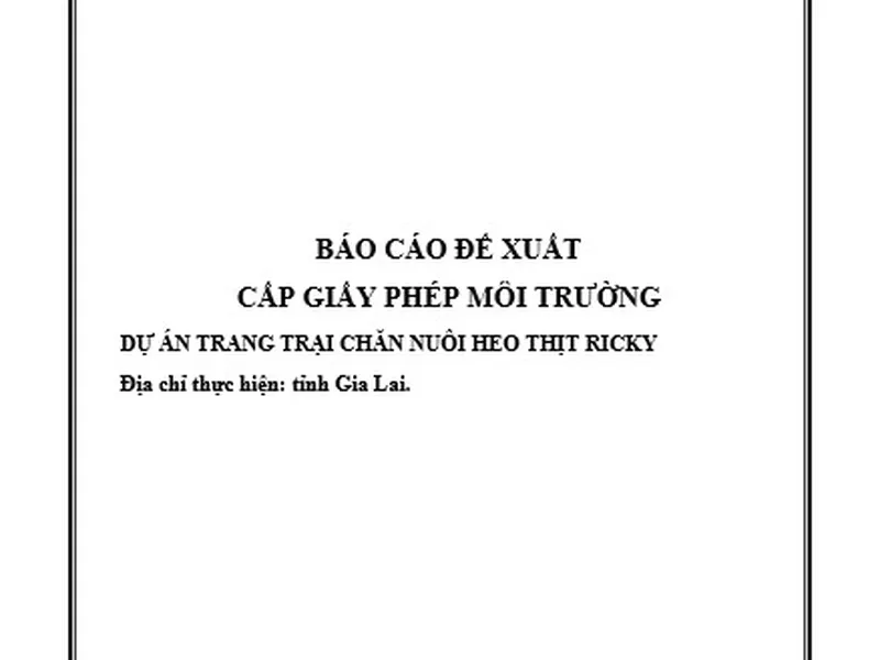 Mẫu đơn xin cấp giấy phép môi trường trại lợn