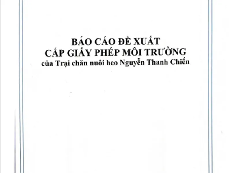 Giấy phép môi trường trang trại chăn nuôi heo thịt 3400 con/năm