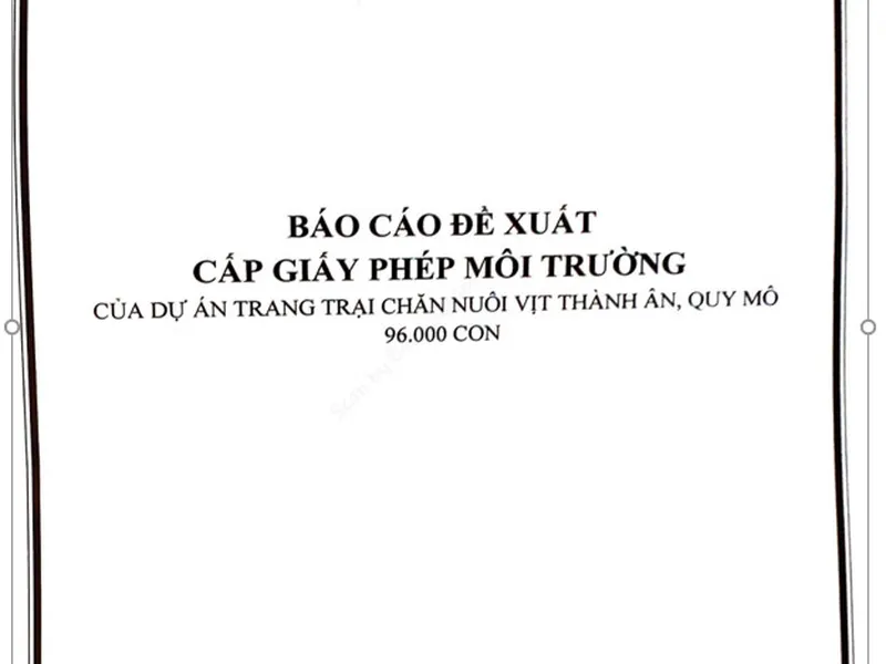 Mẫu giấy phép môi trường trang trại vịt