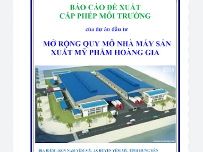 Giấy phép môi trường dự án nhà máy may gia công