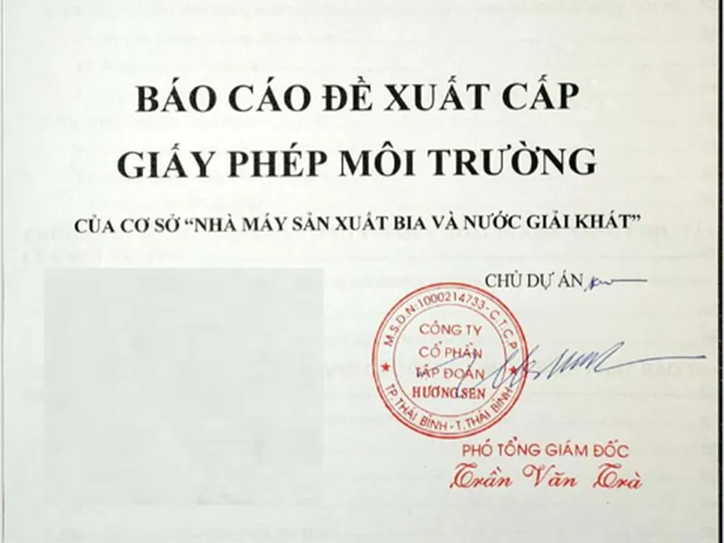 Báo cáo đề xuất cấp giấy phép môi trường của cơ sở nhà máy sản xuất bia và nước giải khát