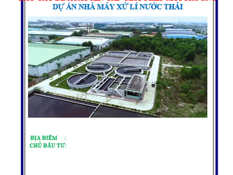 Mẫu báo cáo xin cấp giấy phép môi trường cho nhà máy xử lí nước thải