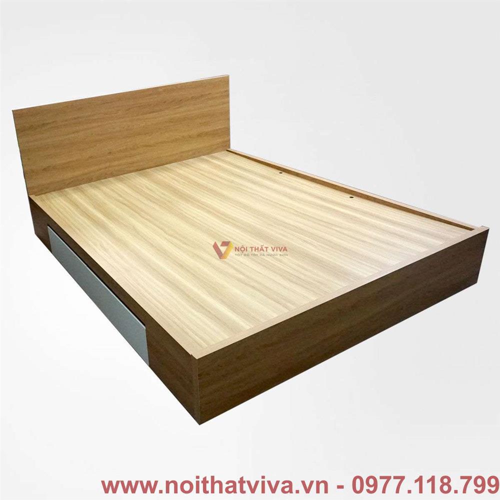 Giường ngủ MDF phủ melamine 2 hộc kéo