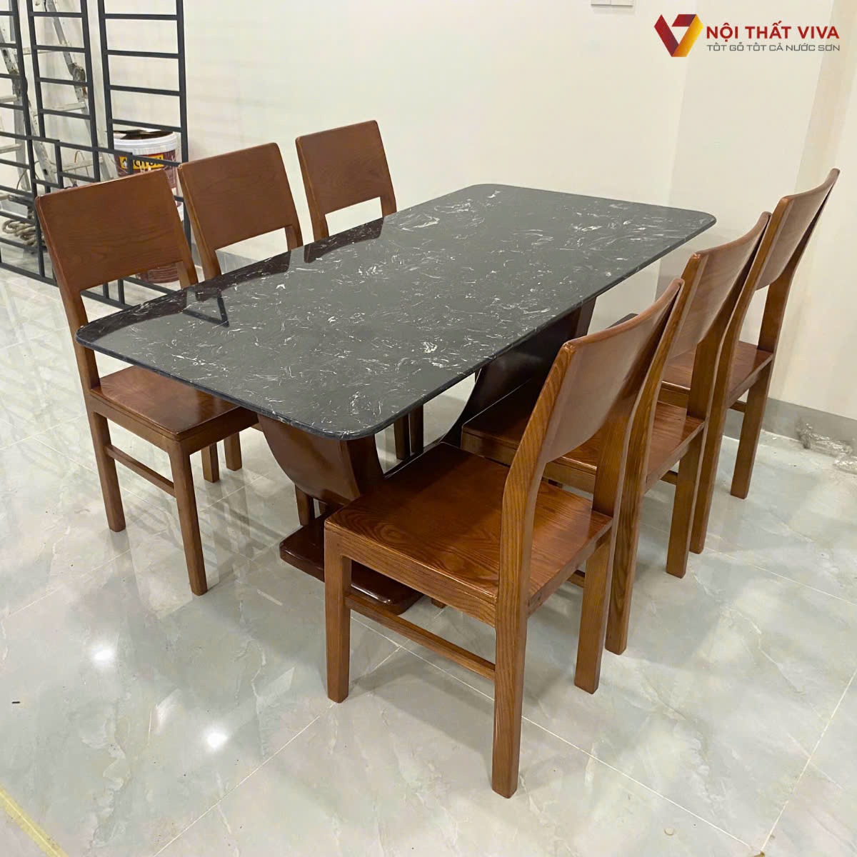 10+ bộ bàn ăn mặt đá 6 ghế đẹp, hiện đại, giá tốt tại Nội thất Viva