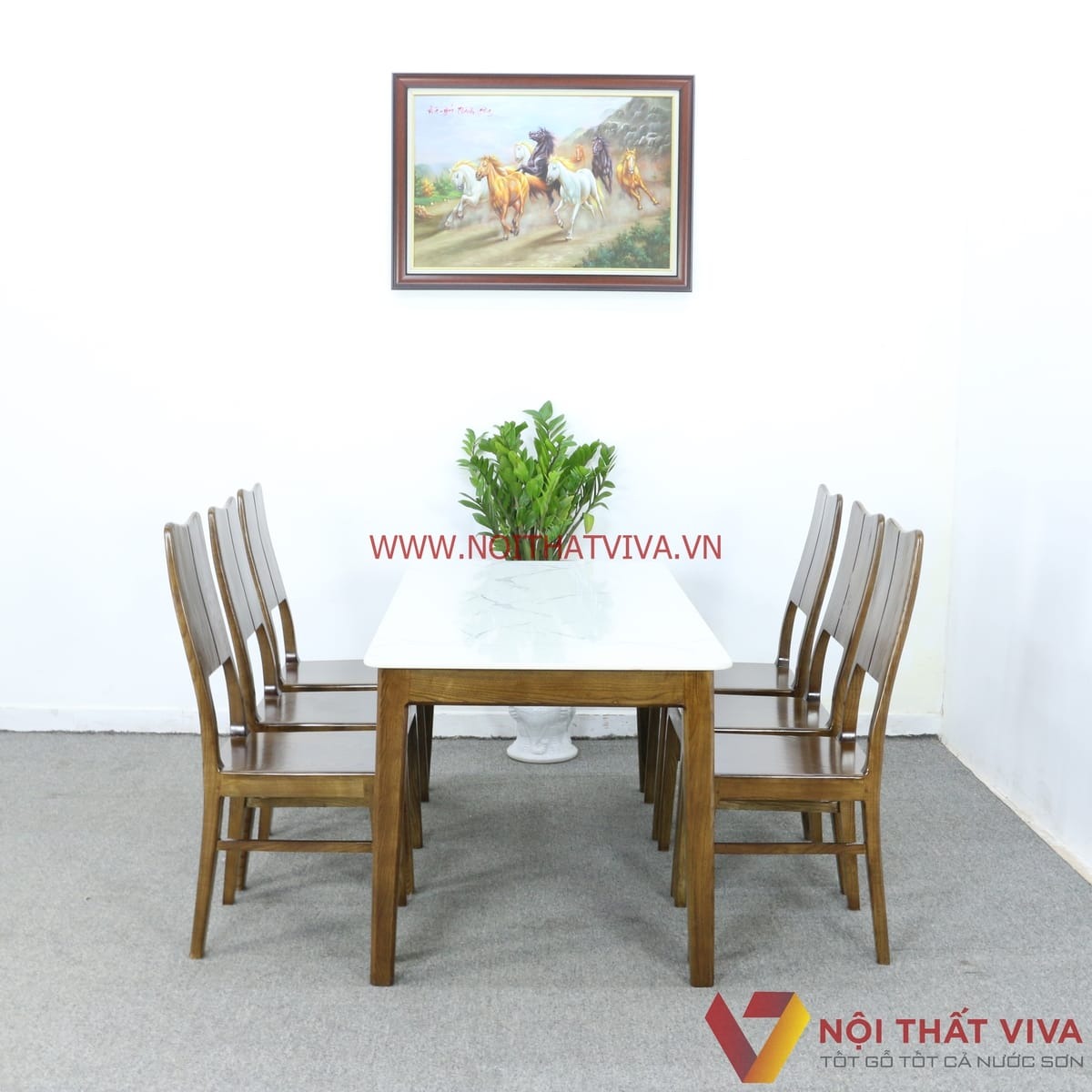 10+ bộ bàn ăn mặt đá 6 ghế đẹp, hiện đại, giá tốt tại Nội thất Viva