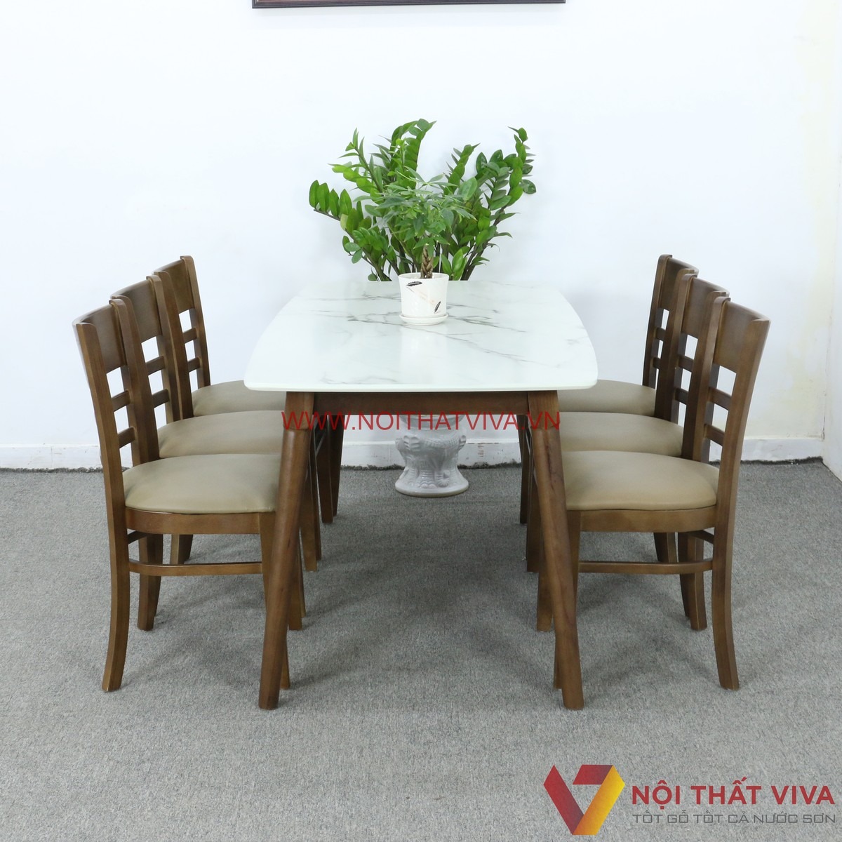 10+ bộ bàn ăn mặt đá 6 ghế đẹp, hiện đại, giá tốt tại Nội thất Viva