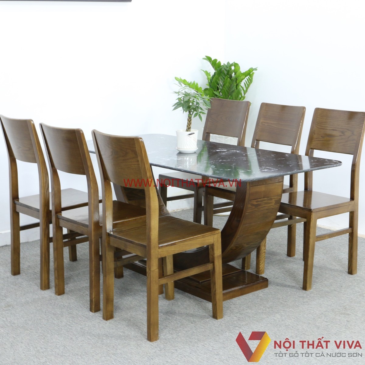 10+ bộ bàn ăn mặt đá 6 ghế đẹp, hiện đại, giá tốt tại Nội thất Viva