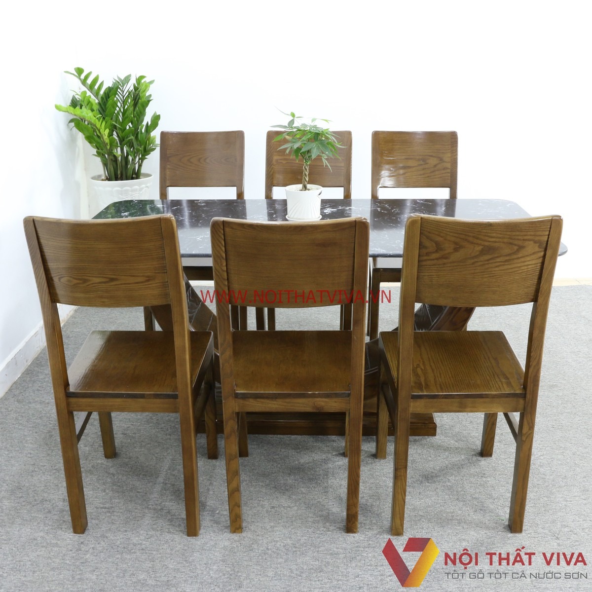 10+ bộ bàn ăn mặt đá 6 ghế đẹp, hiện đại, giá tốt tại Nội thất Viva