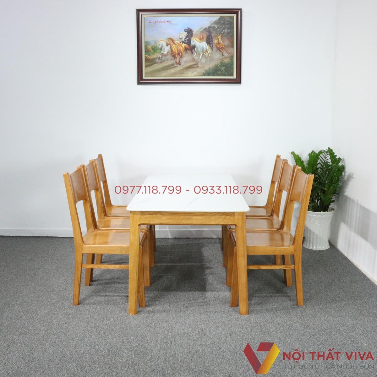 10+ bộ bàn ăn mặt đá 6 ghế đẹp, hiện đại, giá tốt tại Nội thất Viva