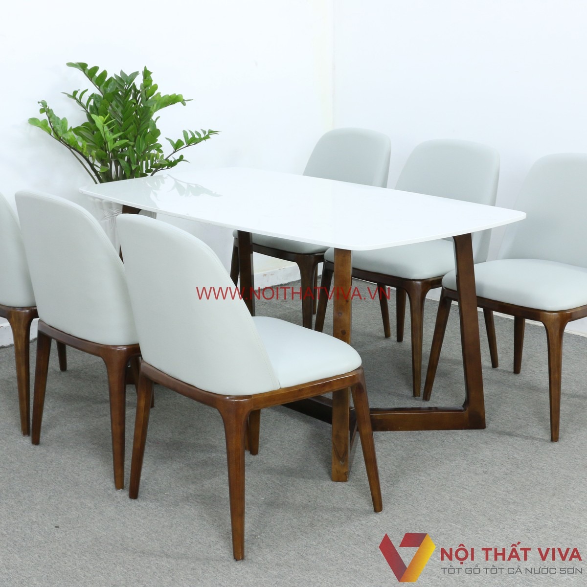 10+ bộ bàn ăn mặt đá 6 ghế đẹp, hiện đại, giá tốt tại Nội thất Viva