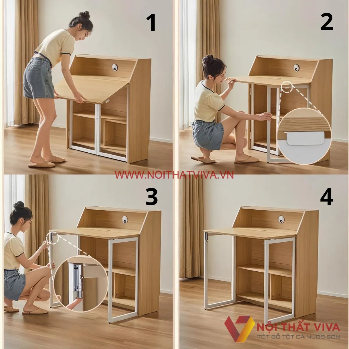 10+ mẫu bàn ghế học sinh thông minh, đa năng, phù hợp phòng học nhỏ