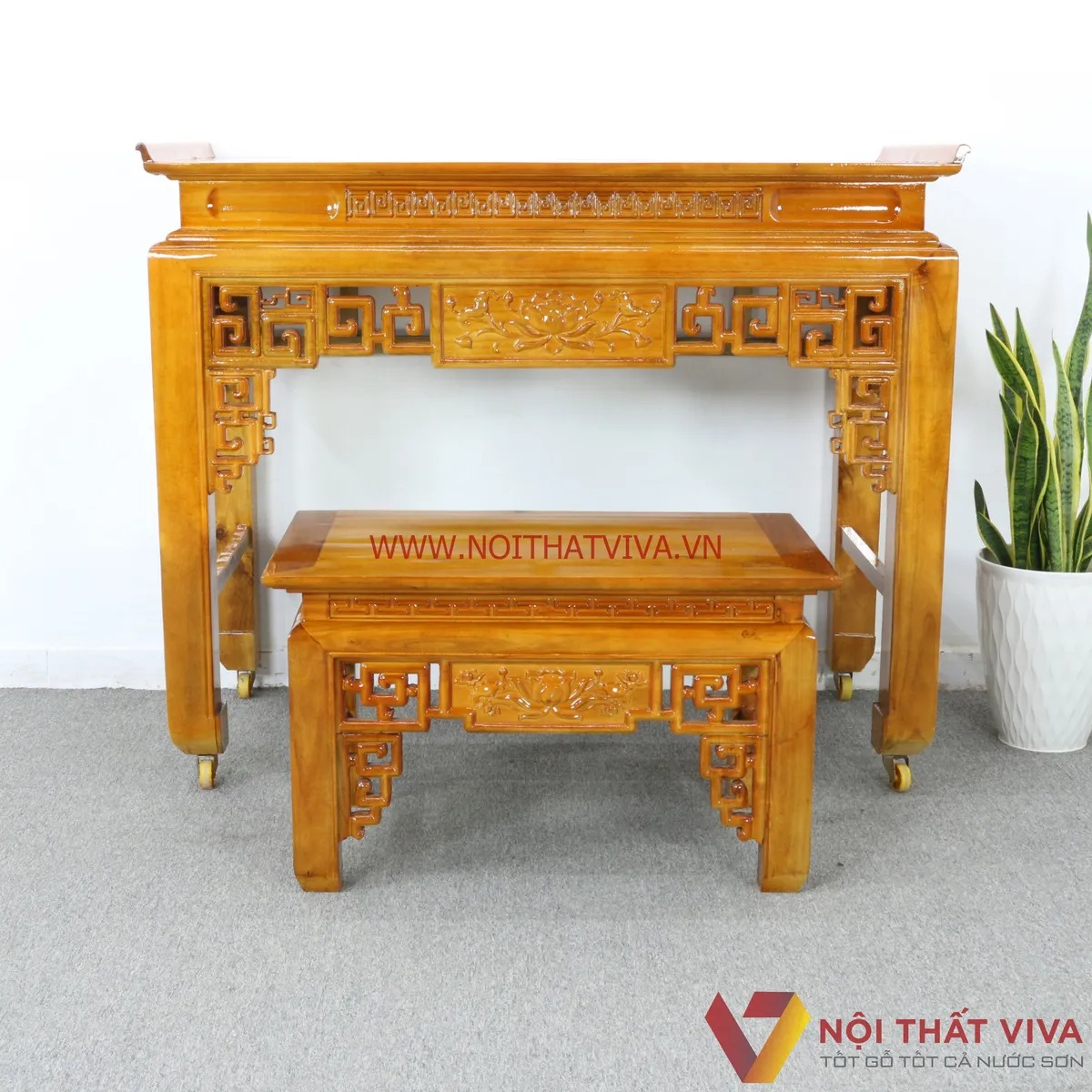 10+ mẫu sập thờ tứ linh tinh xảo, gỗ bền đẹp theo thời gian