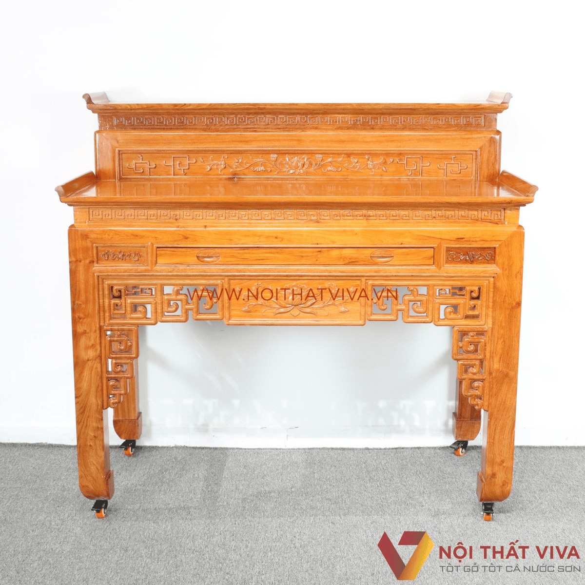 10+ mẫu sập thờ tứ linh tinh xảo, gỗ bền đẹp theo thời gian