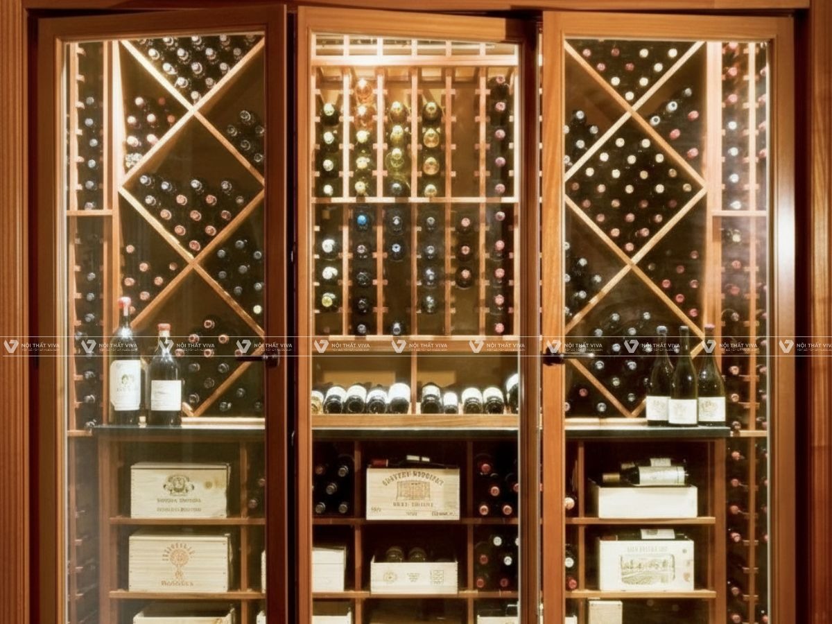 Top 6 tủ rượu cánh kính đẹp nhất, sang trọng và tiện dụng cho phòng khách