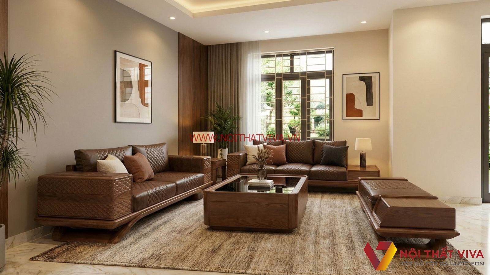 Sofa Gỗ &Oacute;c Ch&oacute; 4 M&oacute;n Cao Cấp Chế T&aacute;c Tỉ Mỉ Gi&aacute; Ưu Đ&atilde;i 