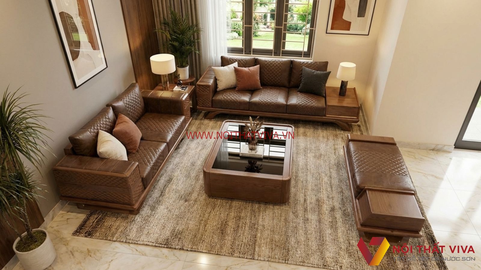 Sofa Gỗ &Oacute;c Ch&oacute; 4 M&oacute;n Cao Cấp Chế T&aacute;c Tỉ Mỉ Gi&aacute; Ưu Đ&atilde;i 