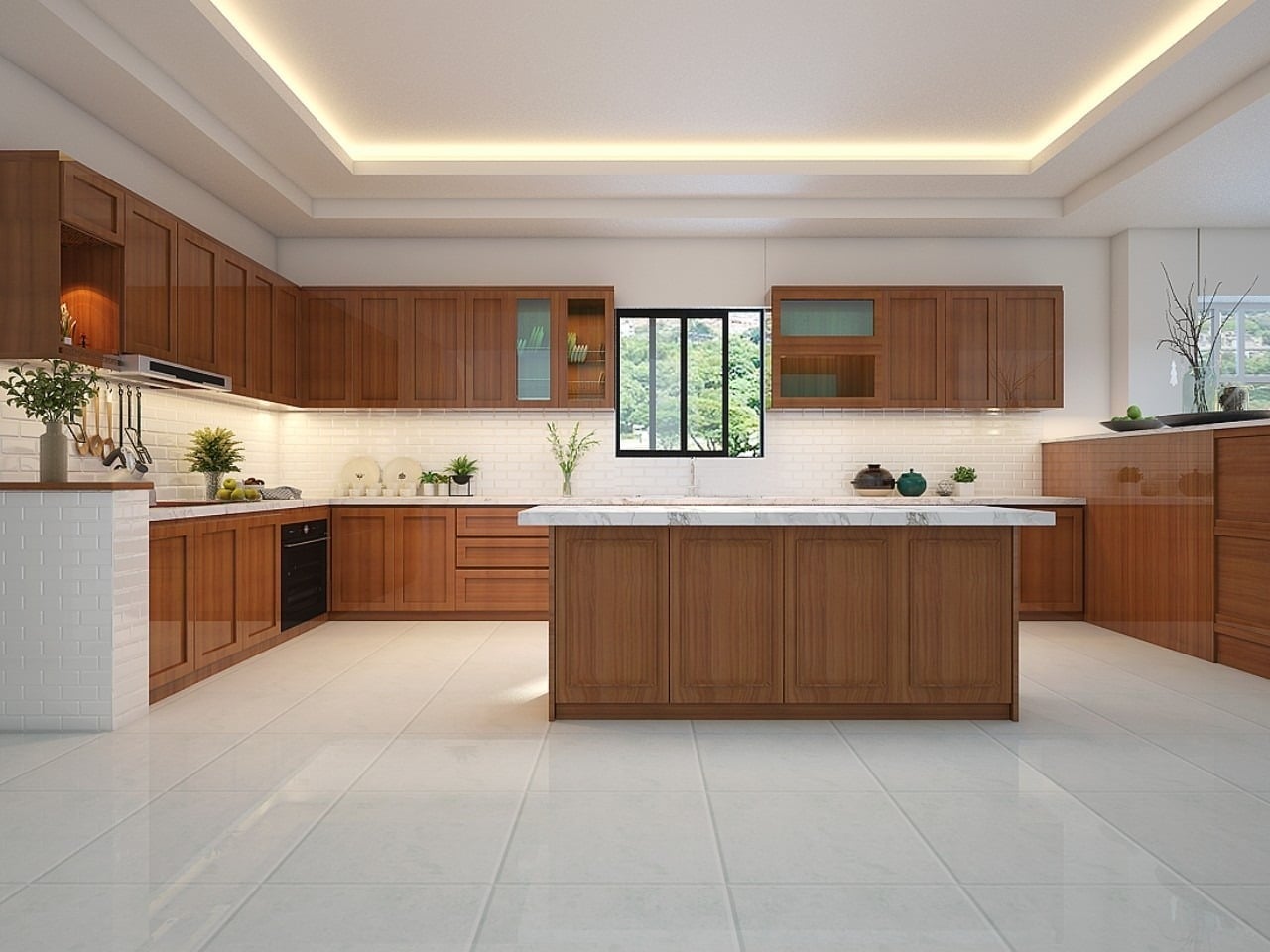 Kinh nghiệm chọn tủ bếp Acrylic v&acirc;n gỗ đẹp, bền, chuẩn xu hướng