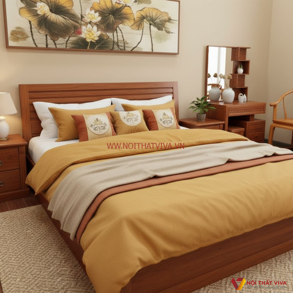 Combo Phòng Ngủ Gỗ Xoan Đào Đẹp Chất Lượng Bền Bỉ 