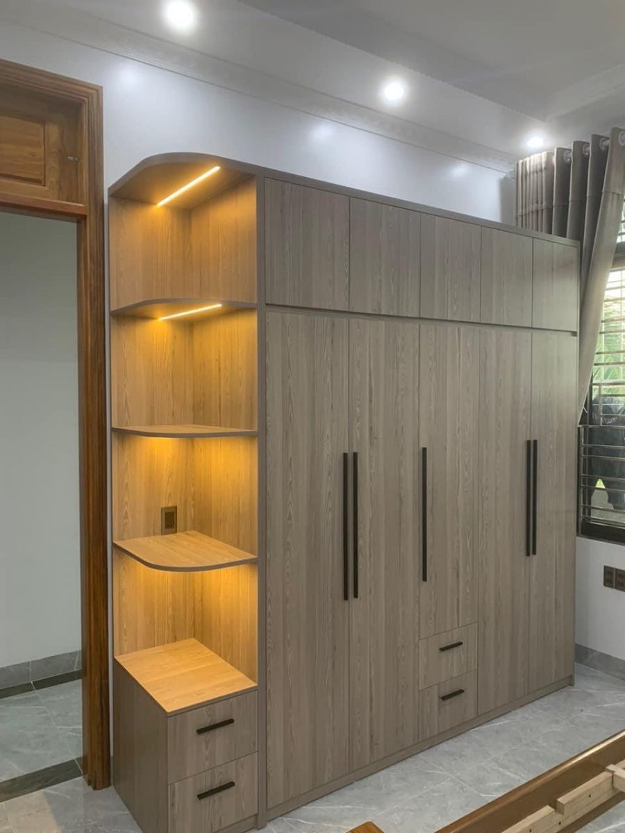 Kích thước tủ quần áo 4 ngăn chuẩn xác, cho phòng ngủ thêm sang