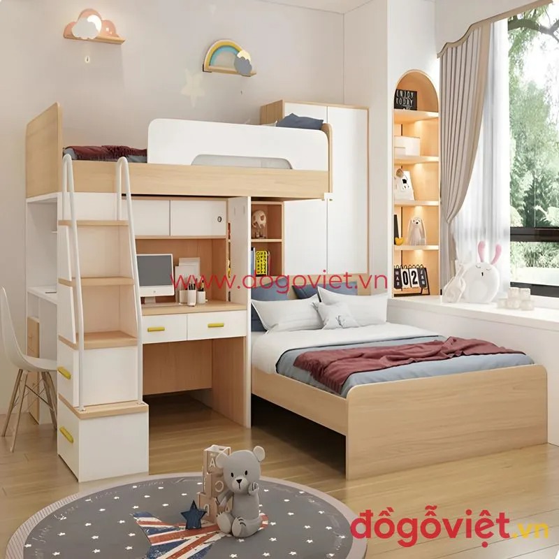 15+ mẫu giường tầng kết hợp bàn học thông minh cho bé và người lớn