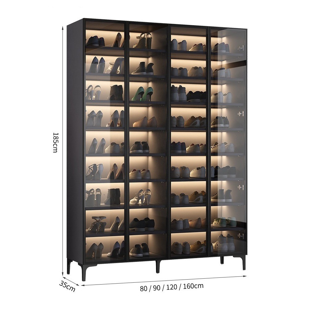  15+ mẫu tủ giày nhôm kính đẹp, thiết kế sang trọng từ trắng sứ đến vân gỗ