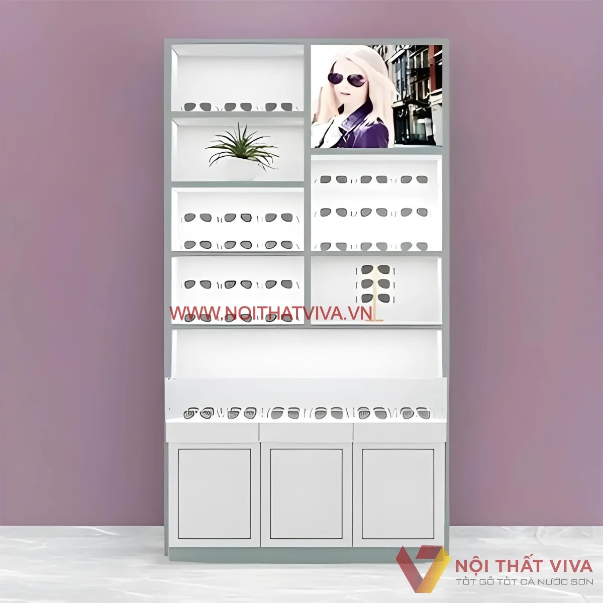 TOP mẫu tủ kính trưng bày mắt kính được ưa chuộng nhất hiện nay