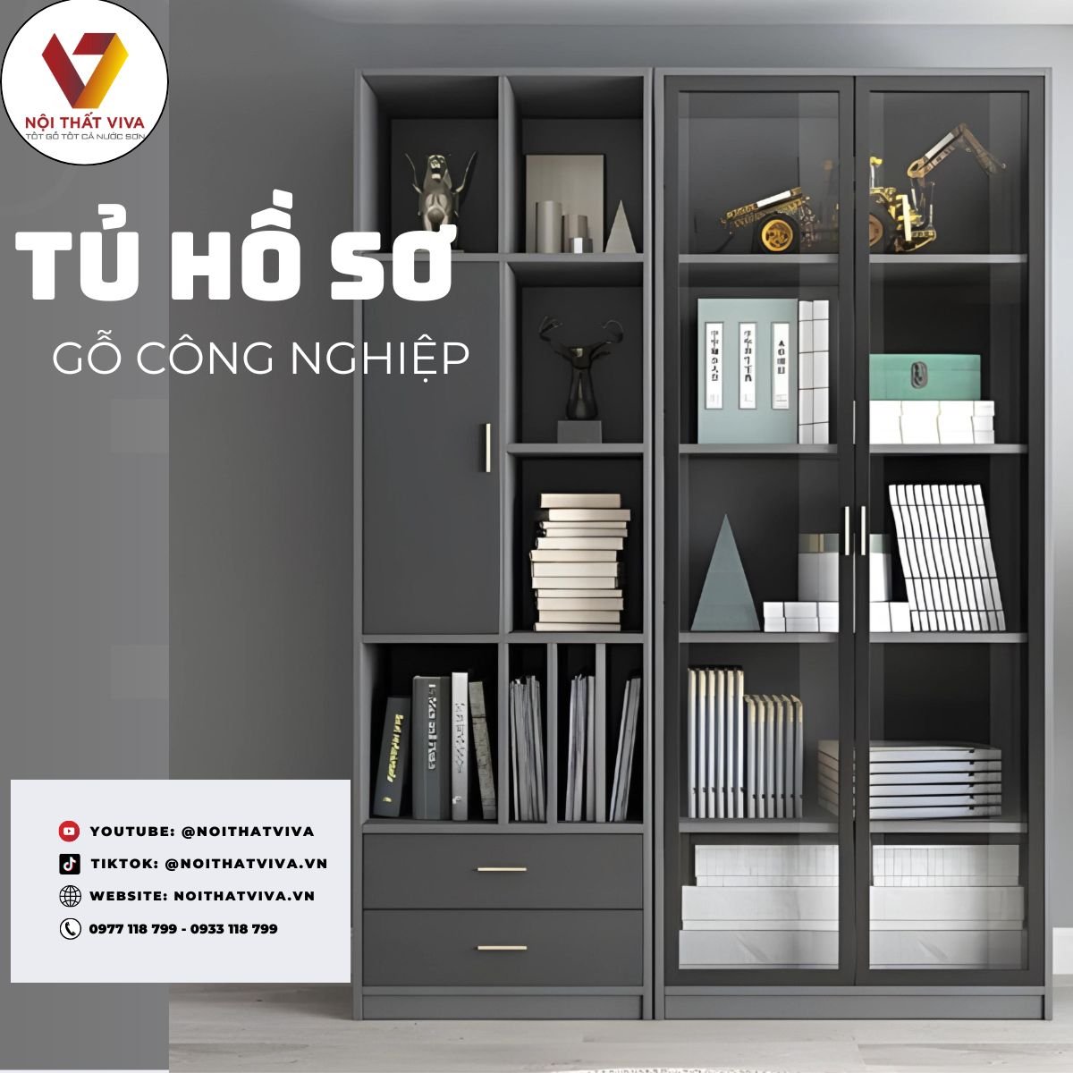 Tủ Đựng Hồ Sơ Nhiều Ngăn Gỗ Công Nghiệp Cao Cấp Đẹp Giá Tốt