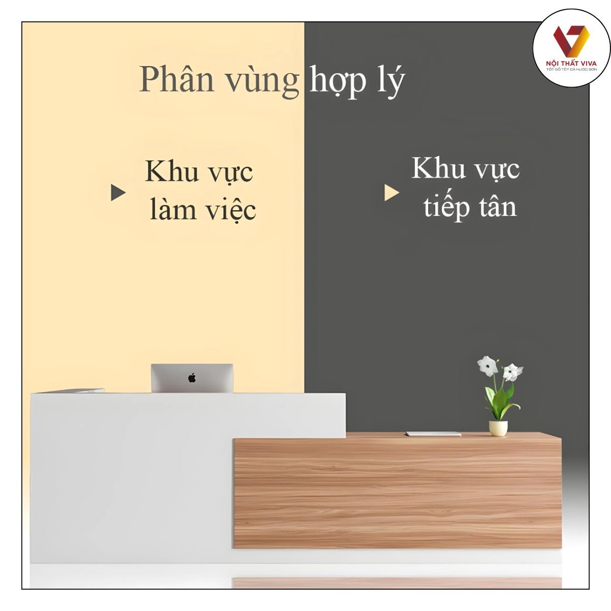 Bàn Quầy Tính Tiền Thiết Kế Bo Góc Chữ L Chất Liệu Gỗ Công Nghiệp MDF