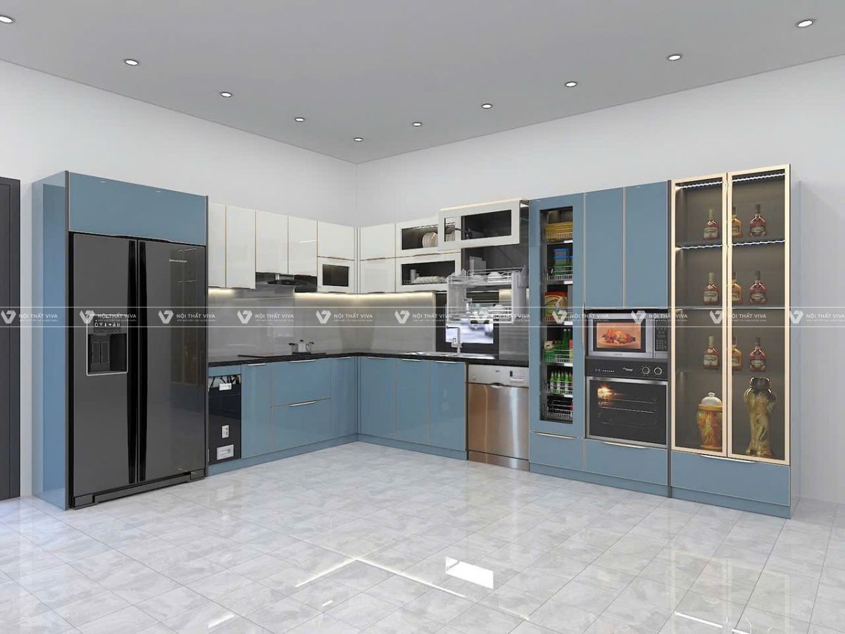 Tủ bếp cánh kính cường lực: xu hướng hiện đại, bền đẹp, báo giá mới nhất
