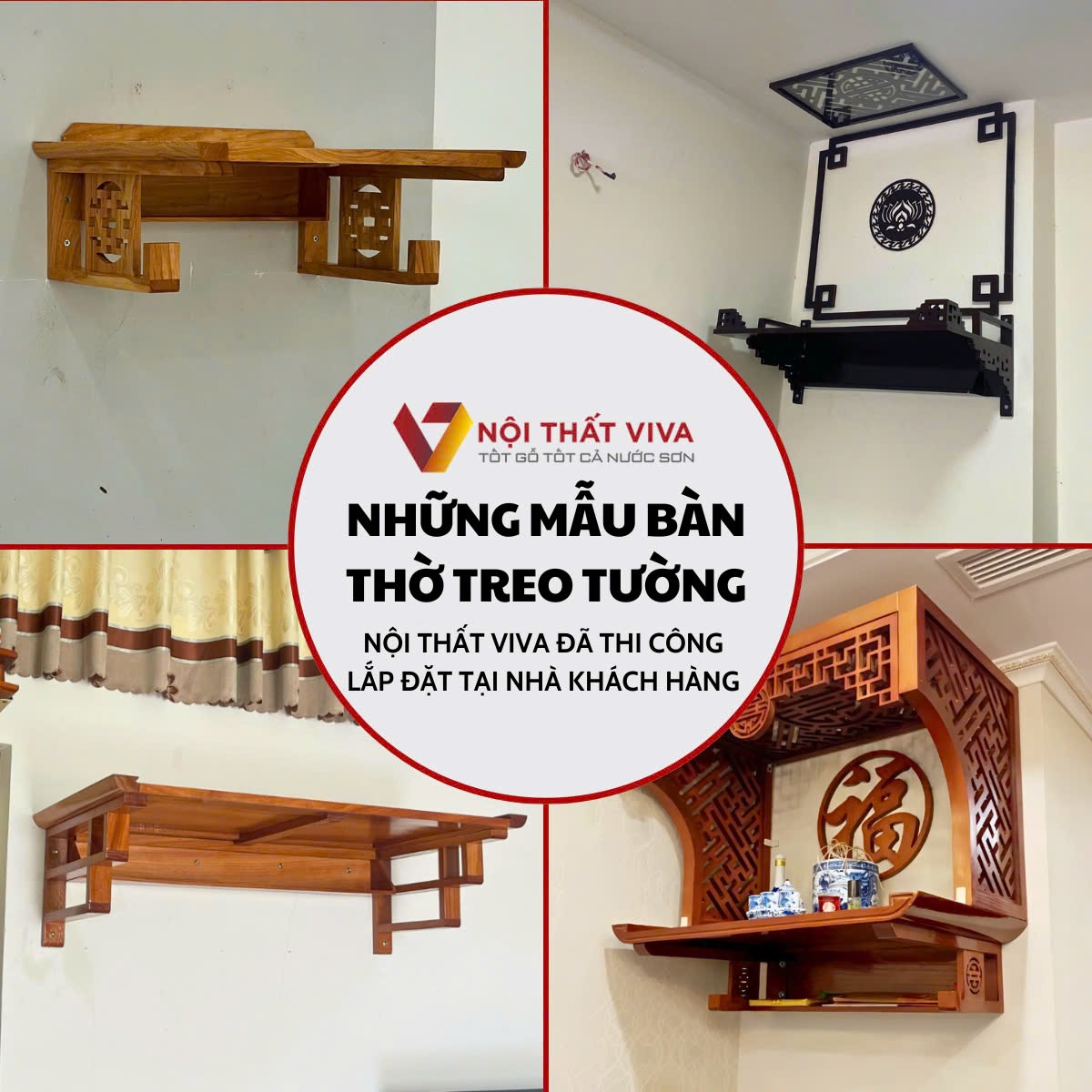 Kinh nghiệm chọn mẫu b&agrave;n thờ gia ti&ecirc;n treo tường chuẩn phong thủy 