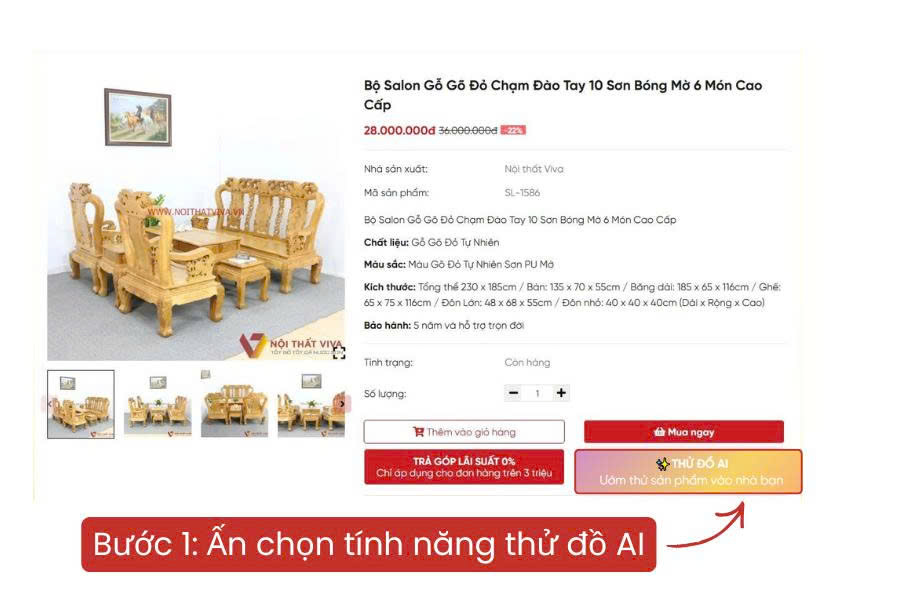 C&ocirc;ng cụ thử đồ AI tại Nội thất Viva c&oacute; g&igrave; nổi bật? Hướng dẫn từ A&ndash;Z